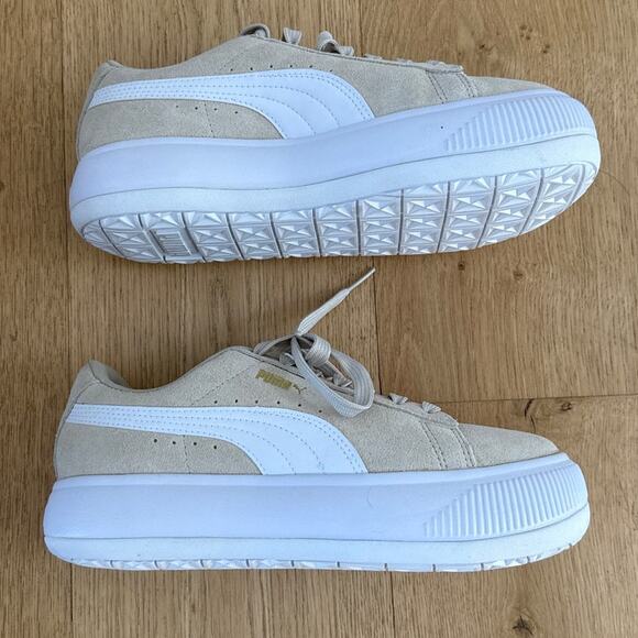 Puma Sneakers Suede Mayu Size US W 8 White Tan - Picture 2 of 7